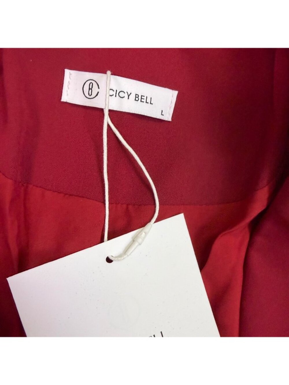 Cicy Bell Womens Red Long Sleeve Blazer Jacket With Single Button Lapel Size L - Picture 4 of 6